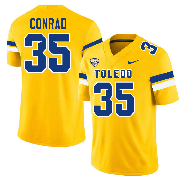 Spencer Conrad Toledo Jersey,Toledo Rockets #35 Spencer Conrad Jersey Youth College-Gold